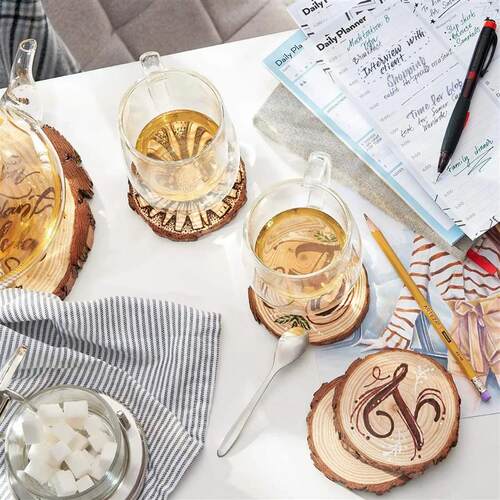 3-16CM Thick Natural Pine Round Unfinished Wood Slices Circl