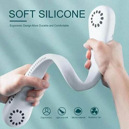 New Neck Fan Portable Bladeless Hanging Neck 1200mAh Recharg