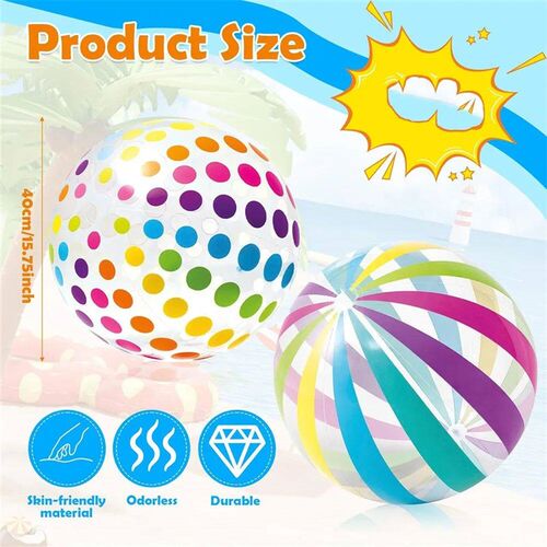 40CM Inflatable Beach Ball - Jumbo Colorful Pool Toys for Sw