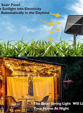 12m Solar Lights Outdoor 100 LED Waterproof Christmas Decora