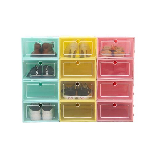 6个6pcs Transparent plastic shoe box dustproof Shoes cabinet