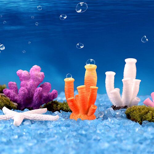 Bright Simulation Vivid Aquarium Resin Coral Ornaments Fish