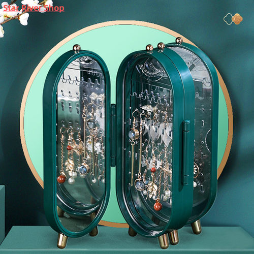 Foldable Jewelry Storage Box Household Earrings Necklace Dis