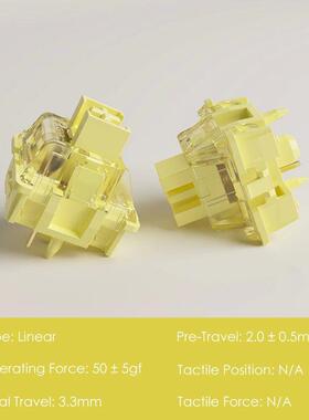 Akko V3 Cream Yellow Pro Switch 5 Pin 50gf Linear With Stabl