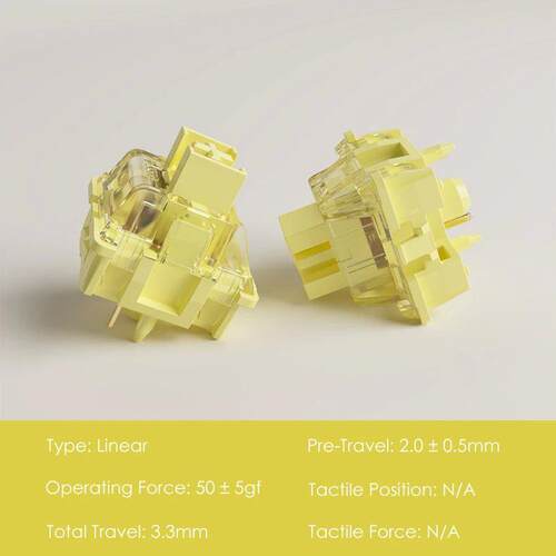 Akko V3 Cream Yellow Pro Switch 5 Pin 50gf Linear With Stabl