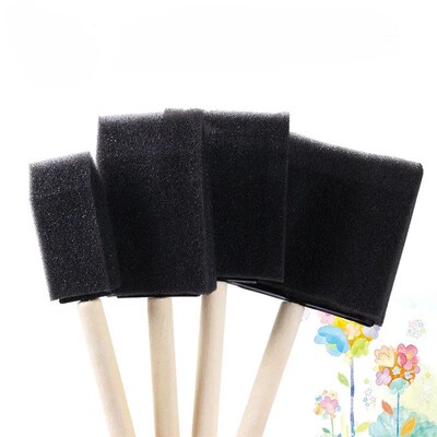 Wooden handle Foam Paint Brush Sponge Oil Stain Polyurethane