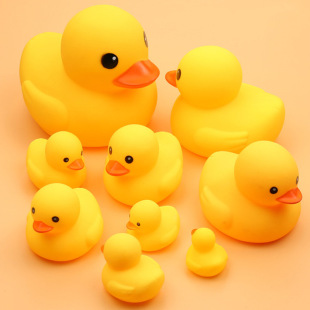 Cute Duck Baby rattle Bath toys Squeeze animal Rubber toy