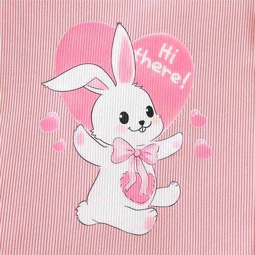 Easter Baby Girl Spring And Summer Cute Cartoon Rabbit Print