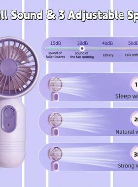 USB Rechargeable Portable Fan With 3 Speeds - Lightweight Ha