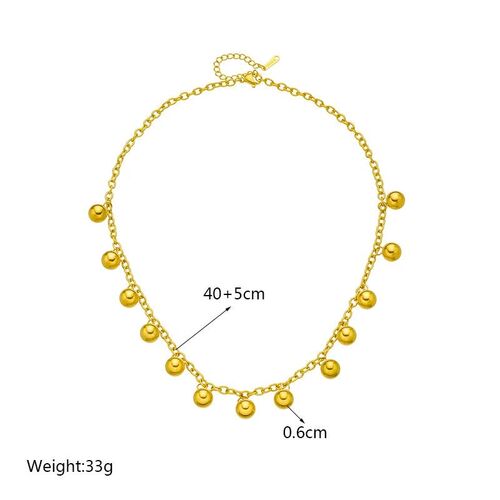 316L Stainless Steel Geometric Ball Beads Pearl Chain Neckla