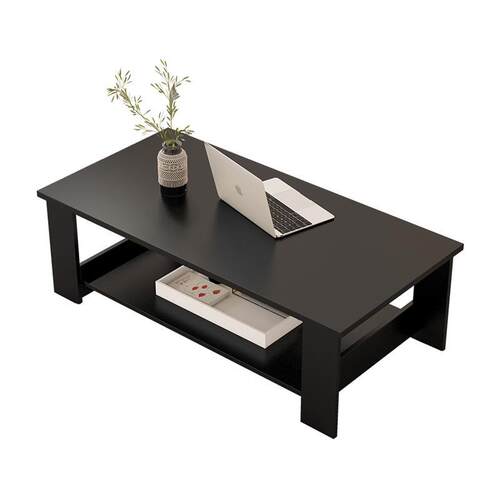 2-Tier Coffee Table with Storage Shelf Modern Minimalist