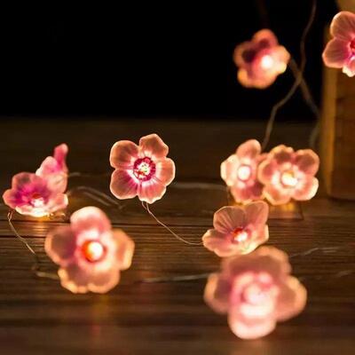3M 30LEDS Cherry Blossom Fairy String Lights Pink Flower Str