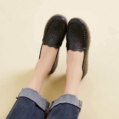 Summer New Mom Sandals Casual Flat Shoes Womens Beef Sole B