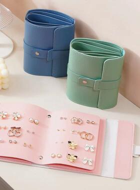 1Pc PU Leather Earring Stud Storage Bag, Creative Large Capa