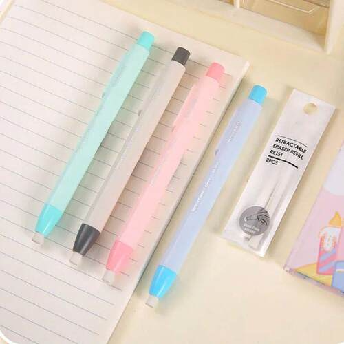 Automatic Press Pencil Erasers Retractable Rubber Erasers fo