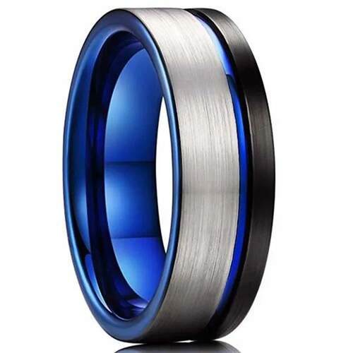 8mm Tricolor Titanium Stainless Steel Rings for Men Women