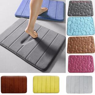 Home Bath Mat Coral Fleece Bathroom Carpet Water Absorption
