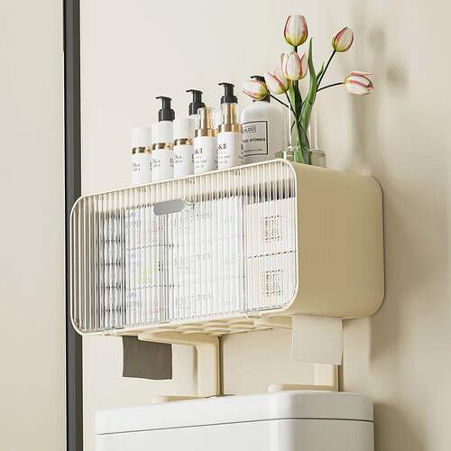 Toilet Shelf with Large Capacity, Multi-functional Wall-moun