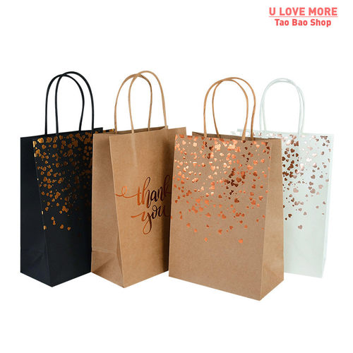 21cm Portable Paper Bags Thank You Gift Packaging Bag for Th
