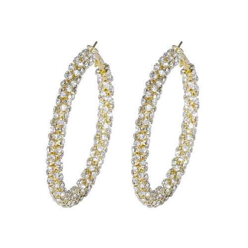Silver Color Big Round Circle Sparkling Crystal Rhinestone