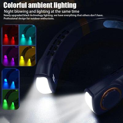 2024 New Portable Hanging Neck Fan USB Rechargeable Mute Col
