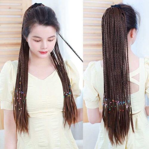 Ponytail Wig Womens Hip-Hop Long Hair Dirty Braid Tie-Up Ha
