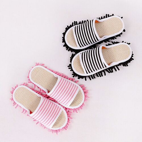 Detachable Wash Linen Floor Slippers Removable Wash Lazy Sho