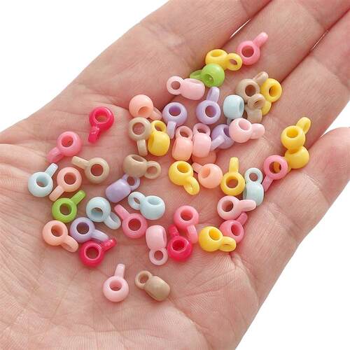10-20pcs 9x4mm Acrylic Small Round Tee Beads Charms For Jewe
