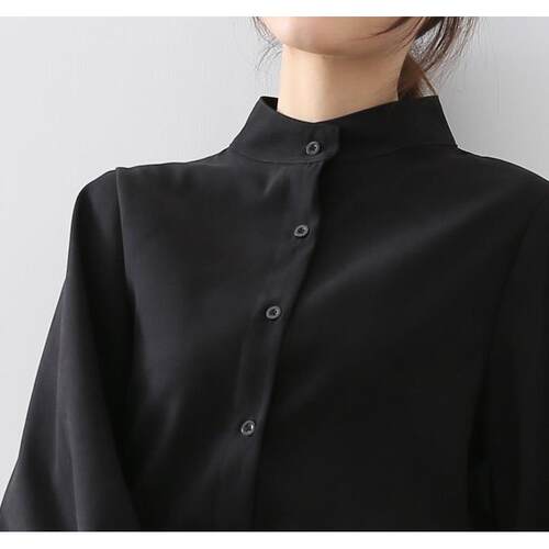 Big Lantern Sleeve Blouse Women Autumn Winter Single Breaste