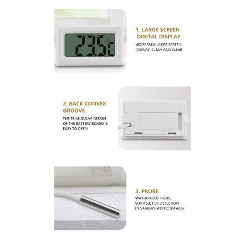 2025 Mini LCD Digital Thermometer Waterproof Probe Indoor