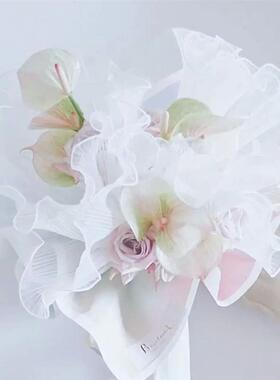 White Floral Packaging for Bouquets  Including Decorative Me