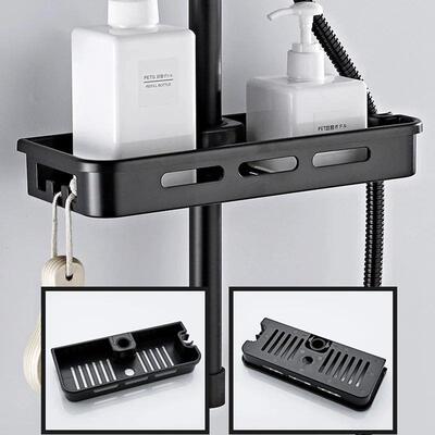 Bathroom Shower Storage Rack Organizer No Drilling Lifting R