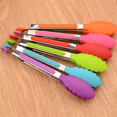 Kitchen Food Tong Silicone Cooking Clip Clamp BBQ Grill Tool