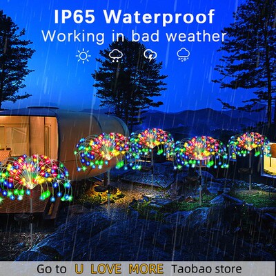 Solar LED Firework Fairy Lights Outdoor Garden Decoration La
