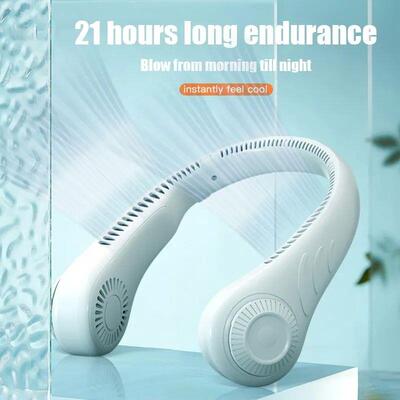 New Hanging Neck Fan Portable Cooling Fan USB Leafless 360 D