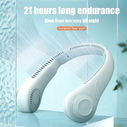 New Hanging Neck Fan Portable Cooling Fan USB Leafless 360 D