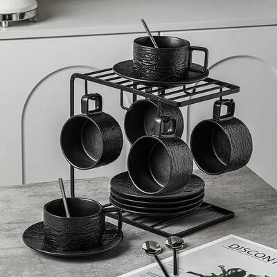 ceramic rock texture coffee cup exquisite set tea tableware