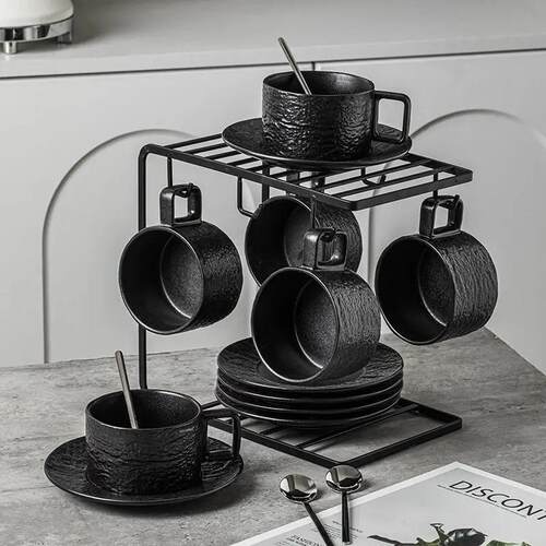 ceramic rock texture coffee cup exquisite set tea tableware