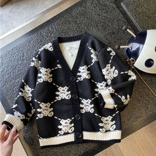 2023 Autumn Winter Girls Boys Fleece Knitting Sweaters Baby