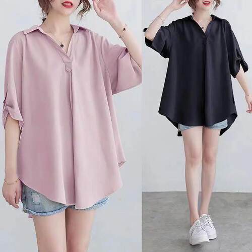 L-5XL Pregnant Women Chiffon Shirts Maternity Blouses Plus S