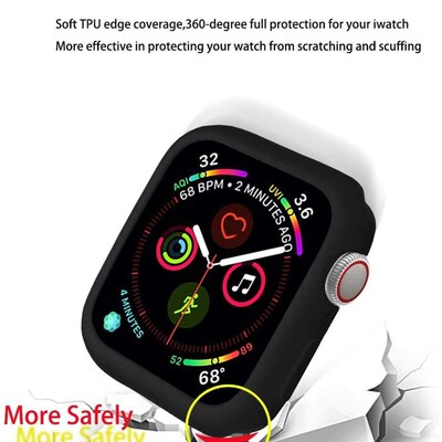 Soft Silicone Case for Apple Watch 7 45mm 6 SE 5 4 3 42MM