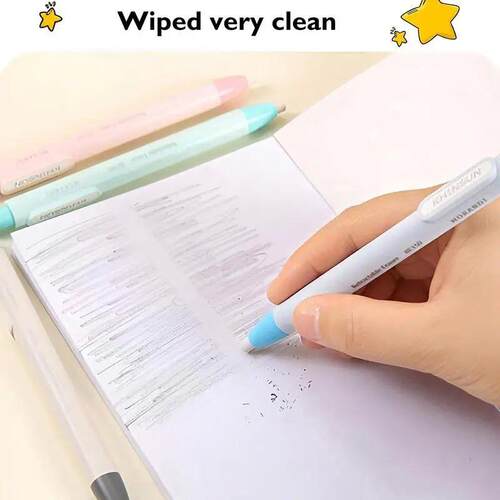 Retractable Pencil Eraser Correction Supplies Pen Style Penc