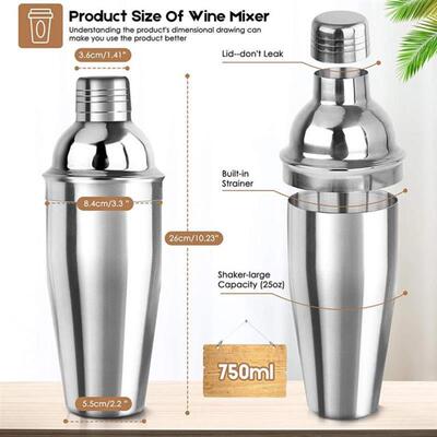 23-piece stainless steel shaker cocktail set Ice Grain rack