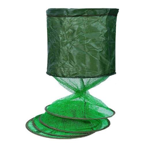 Fish Basket Live Fish Trap Net Folding Waterproof Gluing