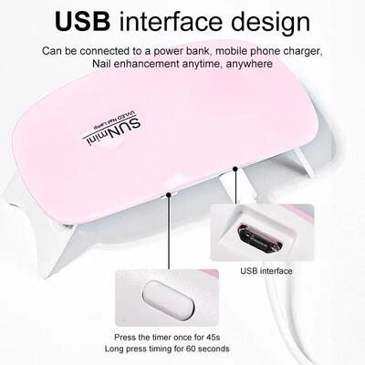 6W Mn Nal Dryer Machne Portable 6 LED UV Mancure Lamp Home U