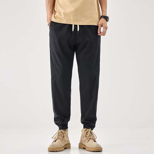 Summer New Large Size Mens Tencel Bark Wrinkled Leg Casual