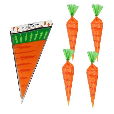 20pcs Easter Carrot Candy Bag Easter Bunny Rabbit Gift Bag C