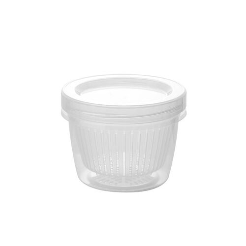 Refrigerator Organizer Box Round Transparent Drain Doublelay