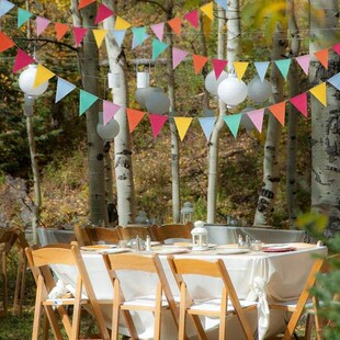 4m Colorful Jute Linen Pennant Flags Banner Birthday Wedding