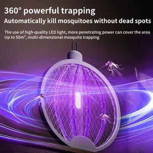 Tree-in-one Foldable Electric Mosquito Killer Fly Swatter Tr